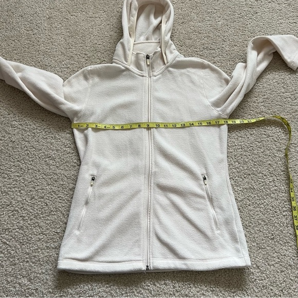 Merrell Women Fleece Jacket Coat Size Small Ivory Cream Hooded Outdoor Full Zip, - Picture 7 of 16